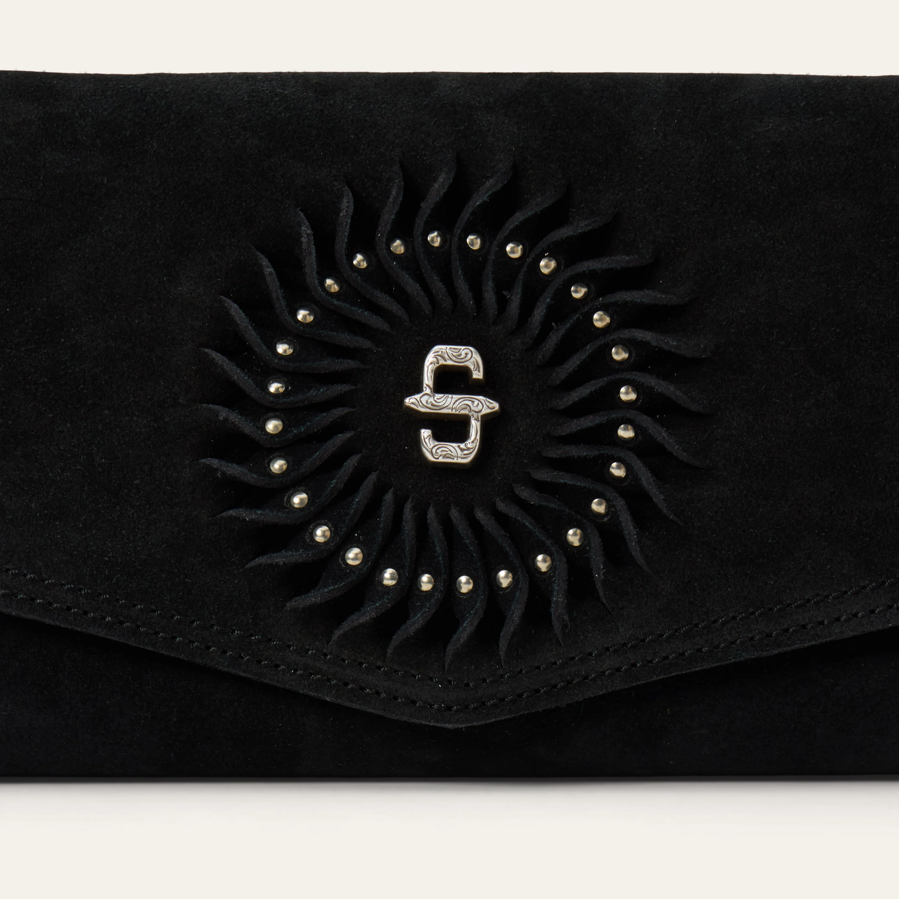 Spiral Suede Fringed Clutch - Image 5