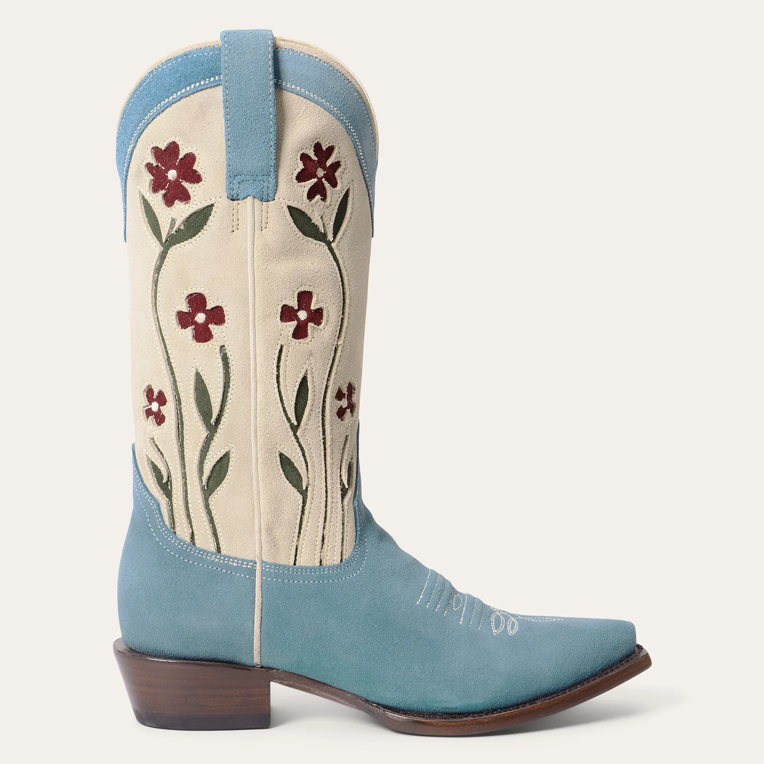 Stetson & THE GREAT. Suede Floral Cowboy Boot - Image 4
