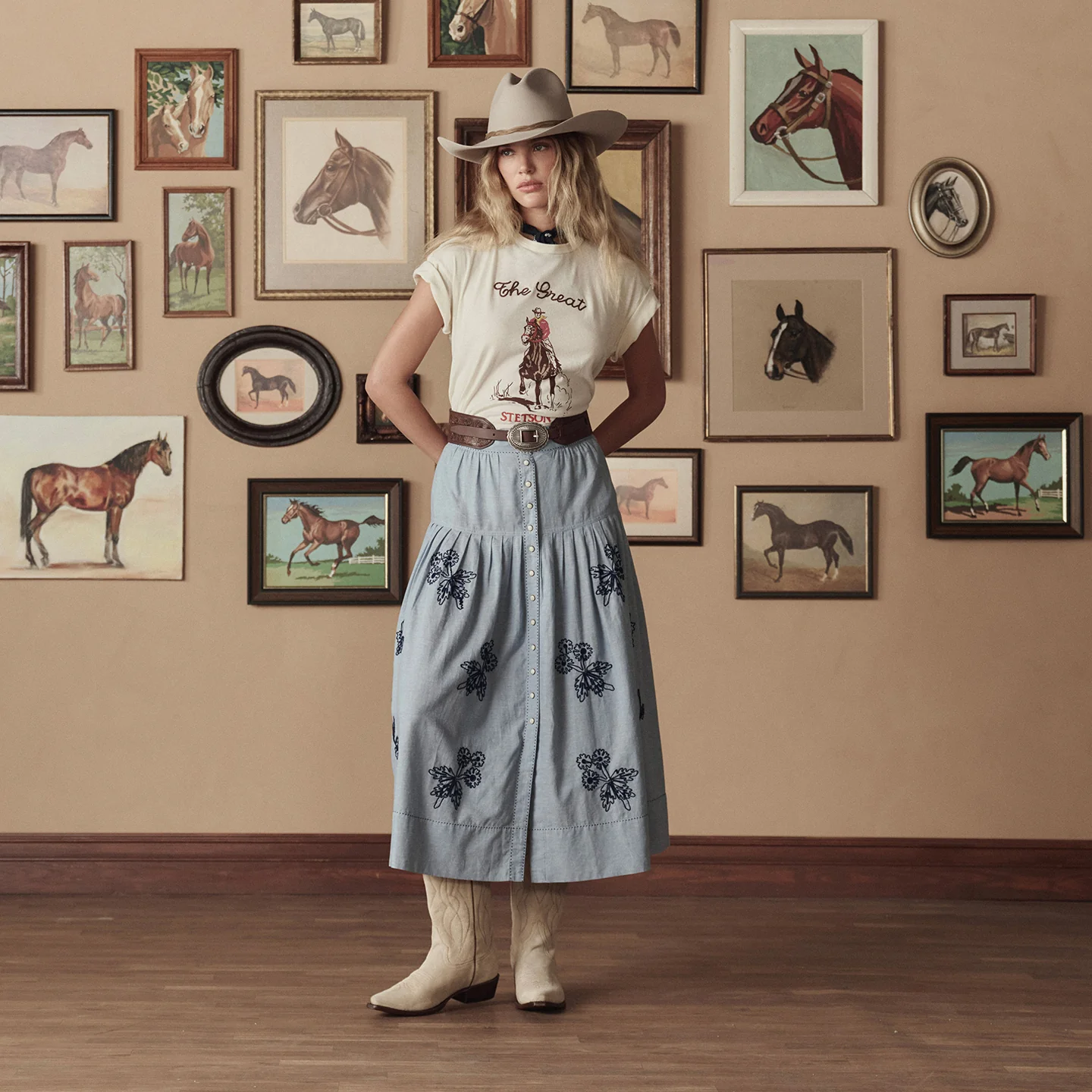 Stetson & THE GREAT. Tooled Waist Belt - Image 3