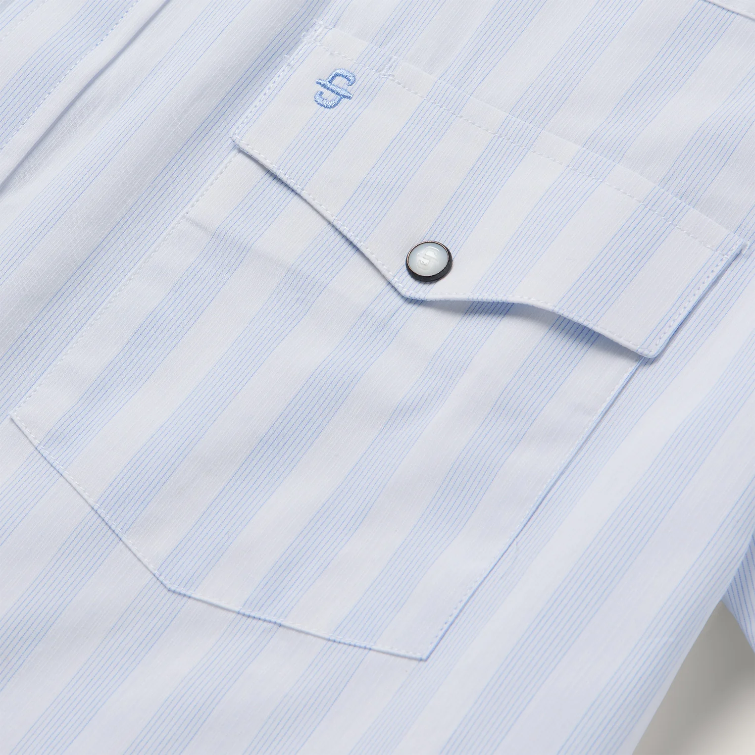Stripe Oxford Short Sleeve Western Shirt - Image 4