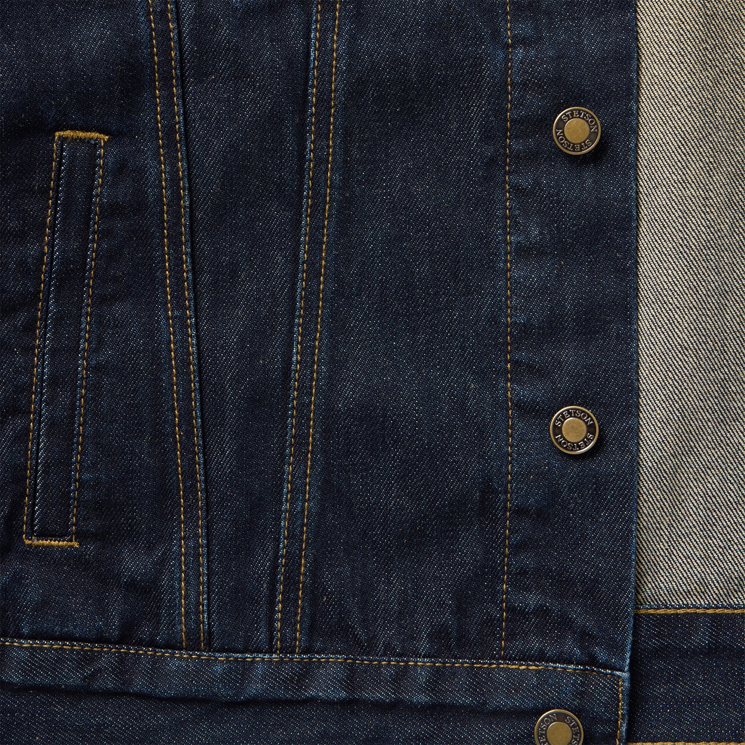 Suede Collar Raw Denim Jacket - Image 6