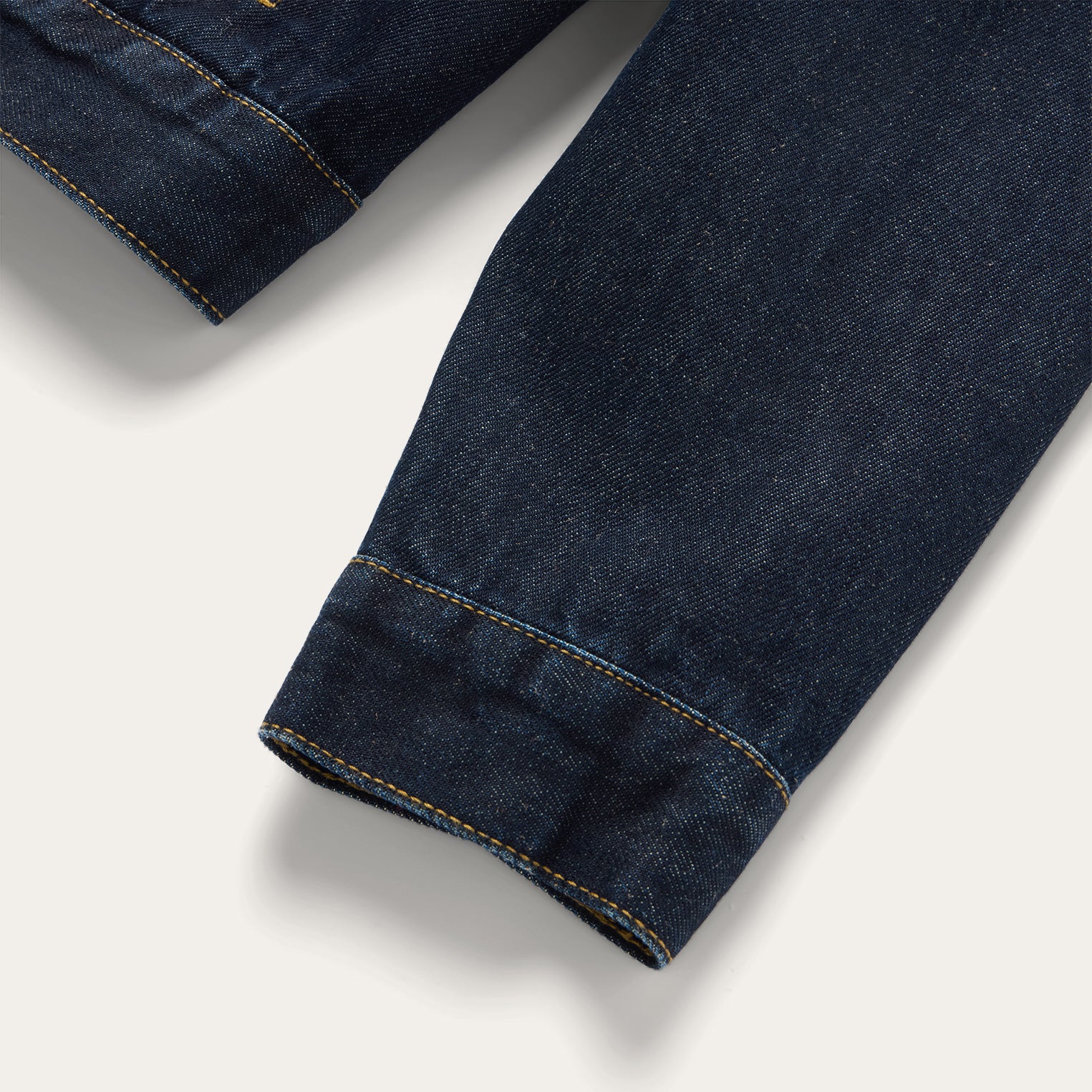 Suede Collar Raw Denim Jacket - Image 7