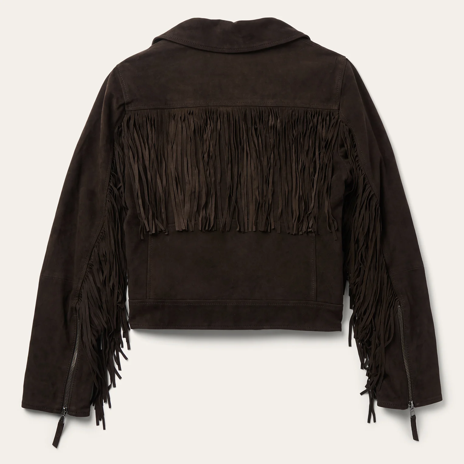 Suede Fringe Motorcycle Jacket - Image 3