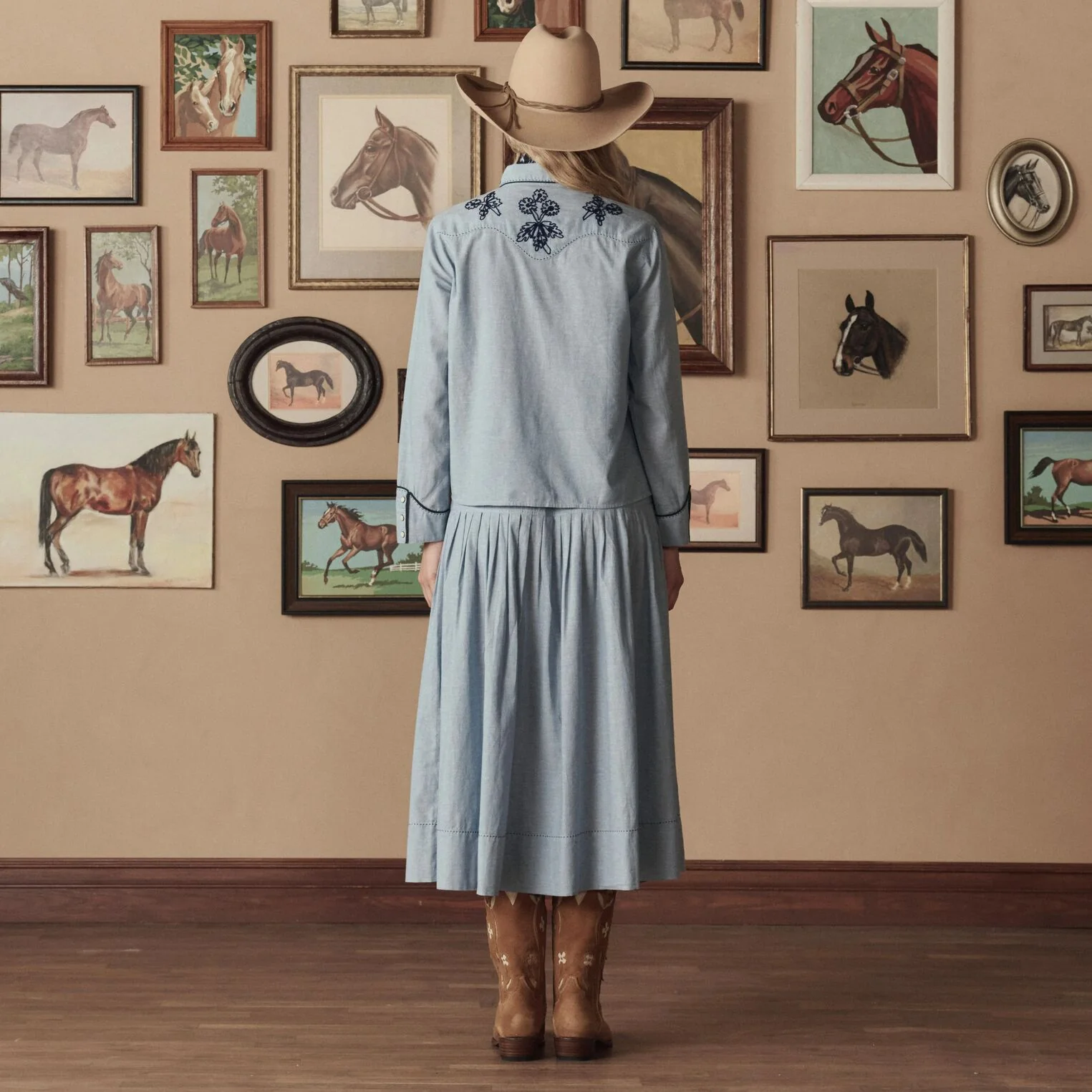 Stetson & THE GREAT. The Chambray Embroidered Western Shirt - Image 3