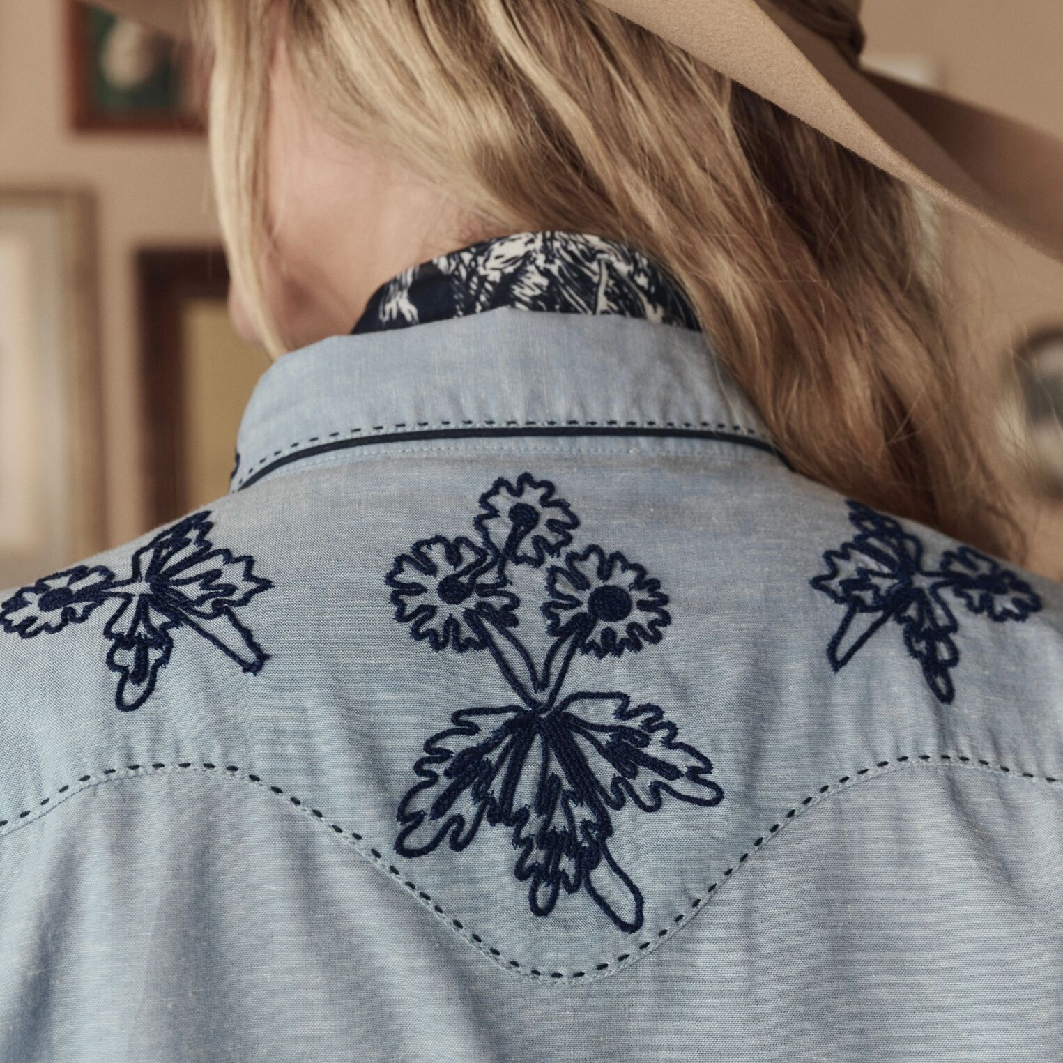 Stetson & THE GREAT. The Chambray Embroidered Western Shirt - Image 5