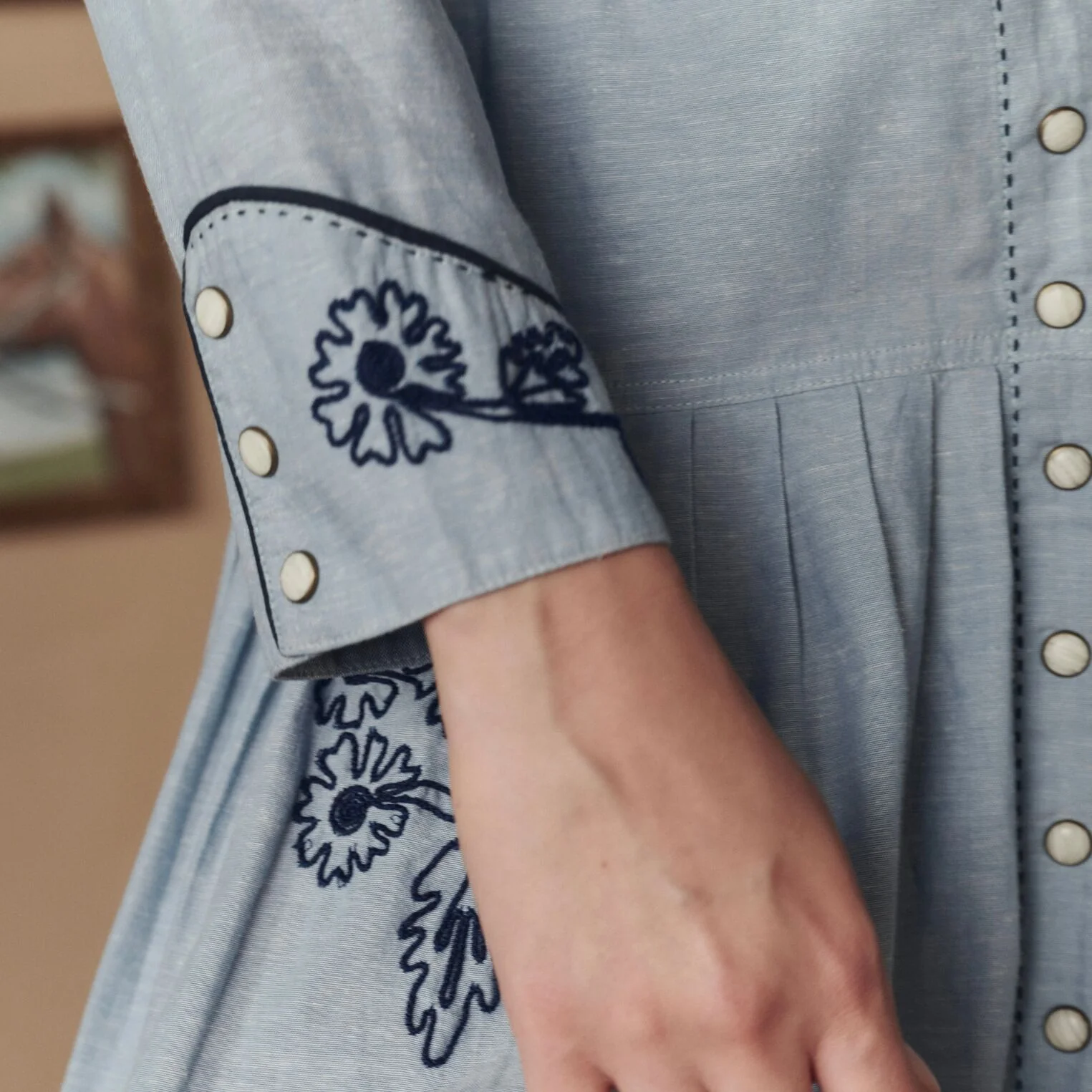 Stetson & THE GREAT. The Chambray Embroidered Western Shirt - Image 6