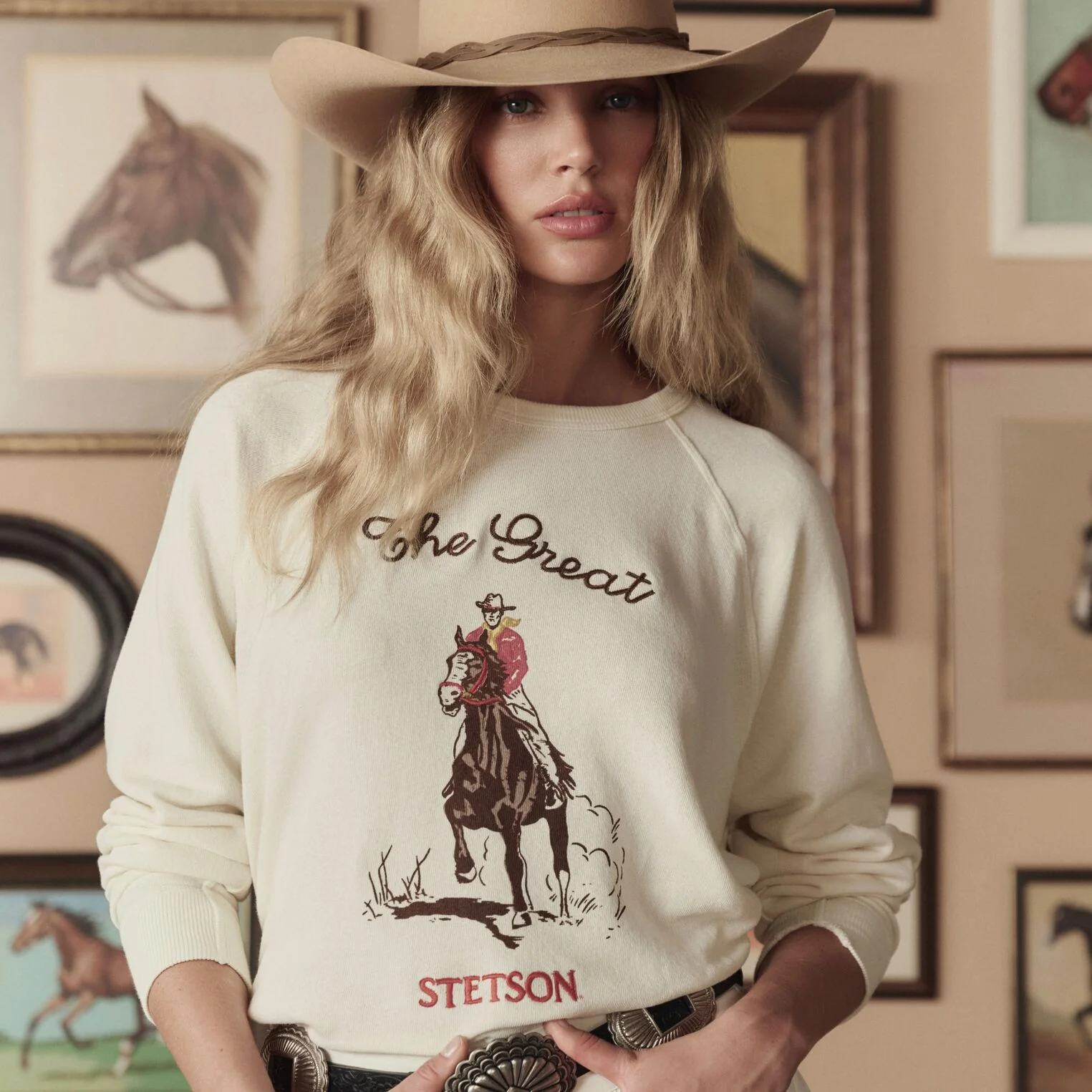 Stetson & THE GREAT. The College Sweatshirt with Stetson Graphic - Image 2