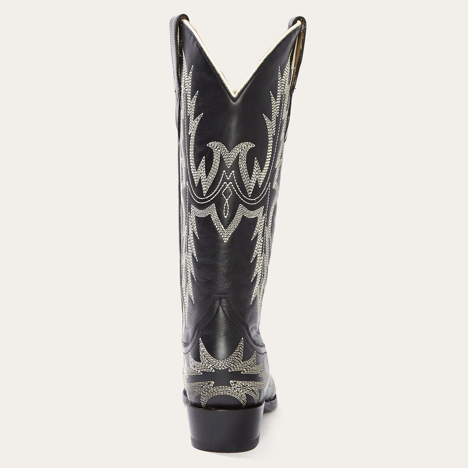 Tina Black & White Flame Embroidered Cowboy Boot - Image 7