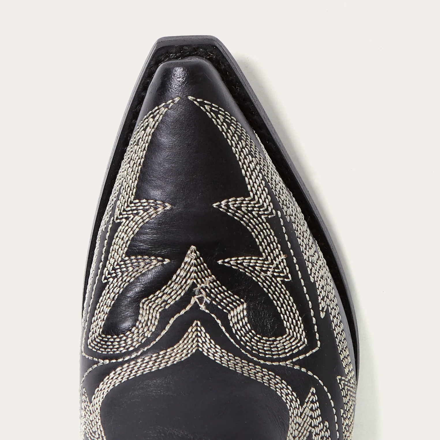 Tina Black & White Flame Embroidered Cowboy Boot - Image 8