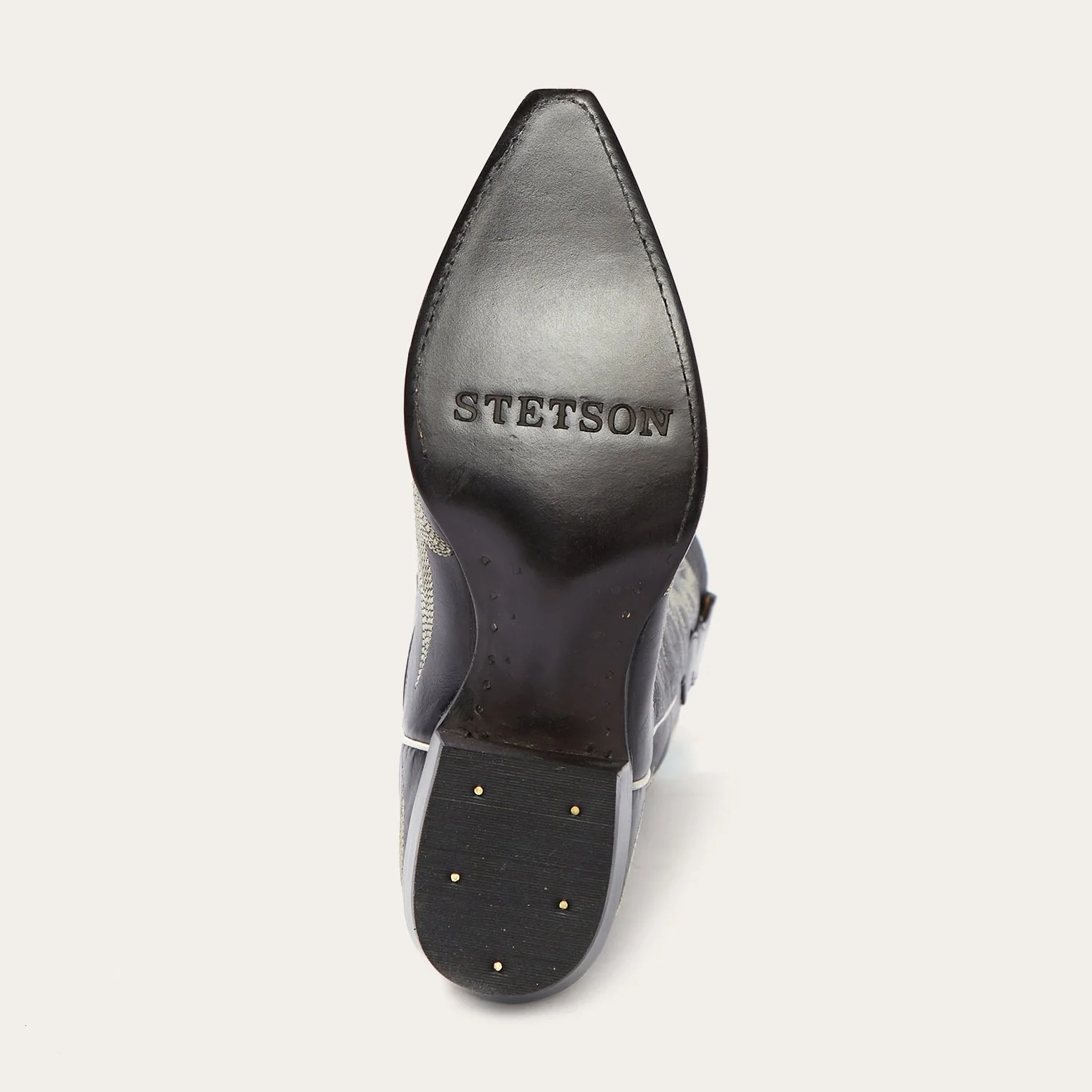 Tina Black & White Flame Embroidered Cowboy Boot - Image 9