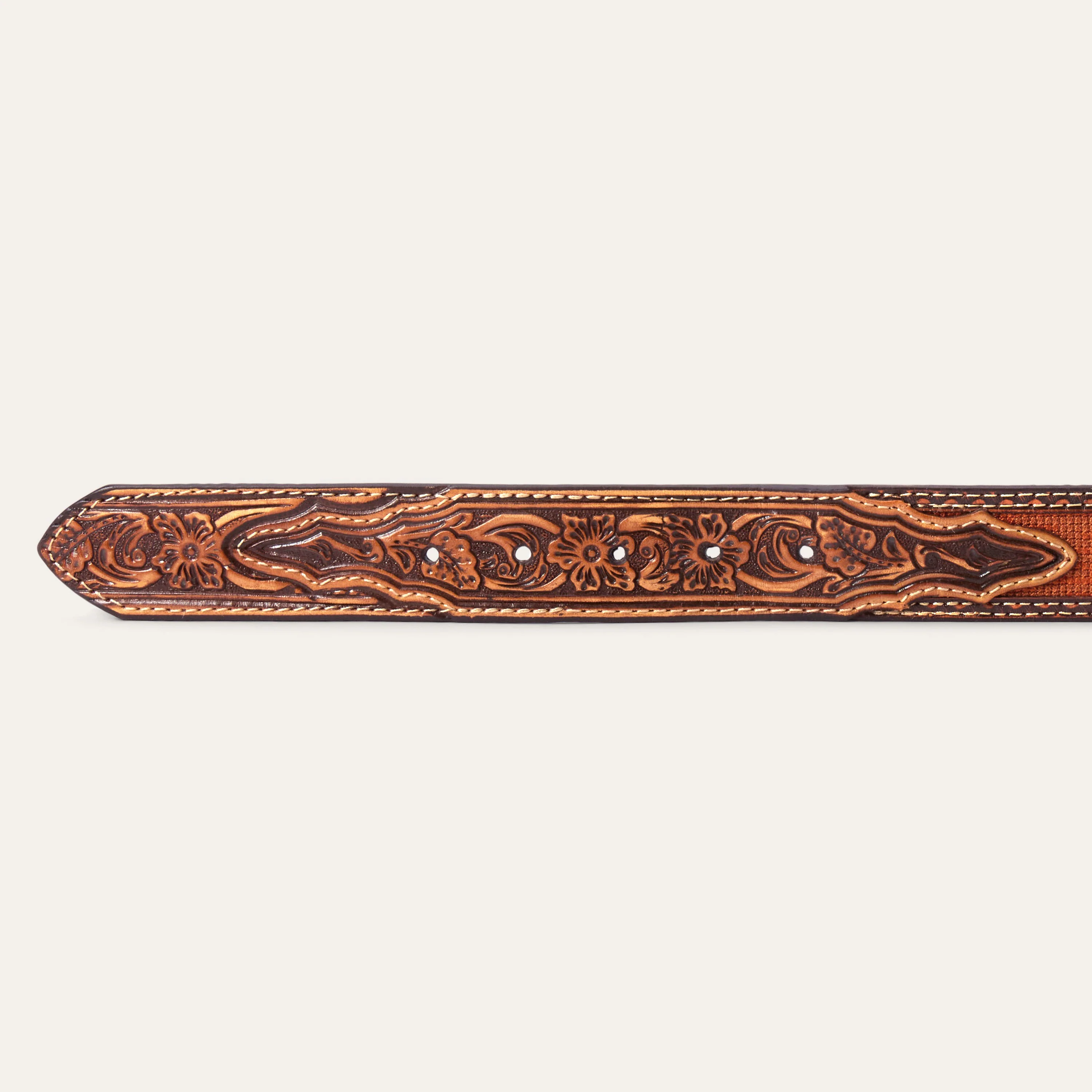 Tooled Tab Embroidered Belt - Image 3