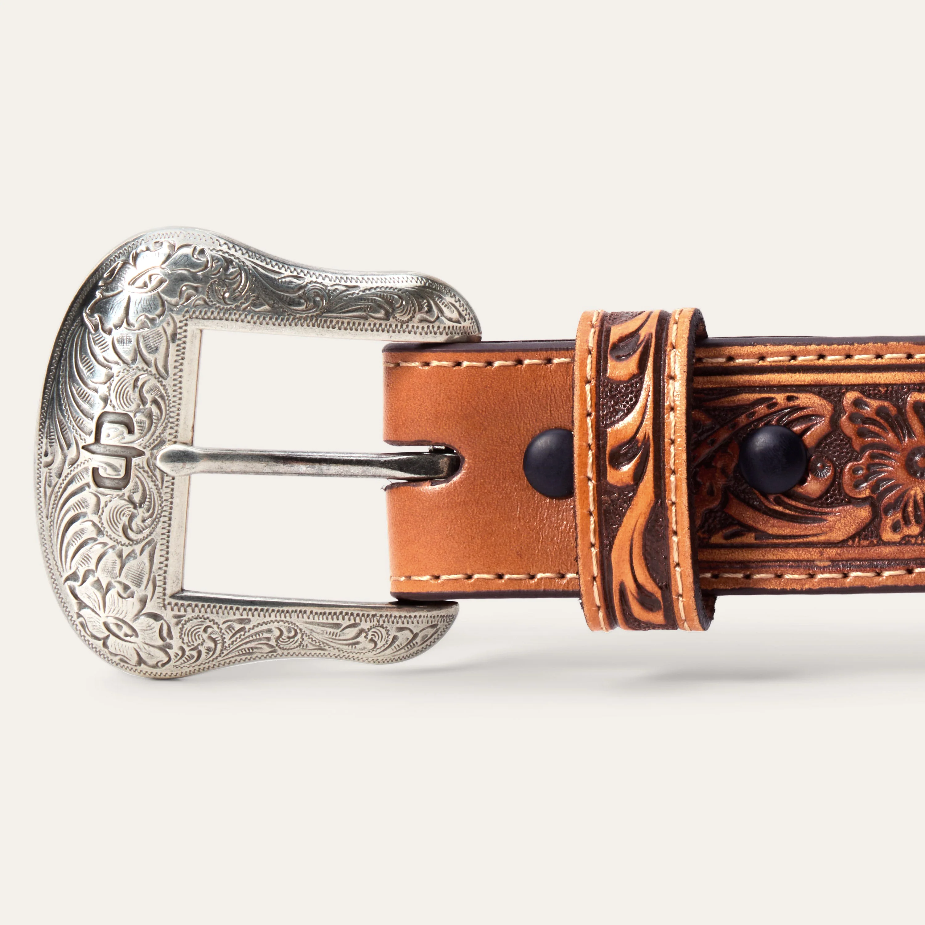 Tooled Tab Embroidered Belt - Image 4