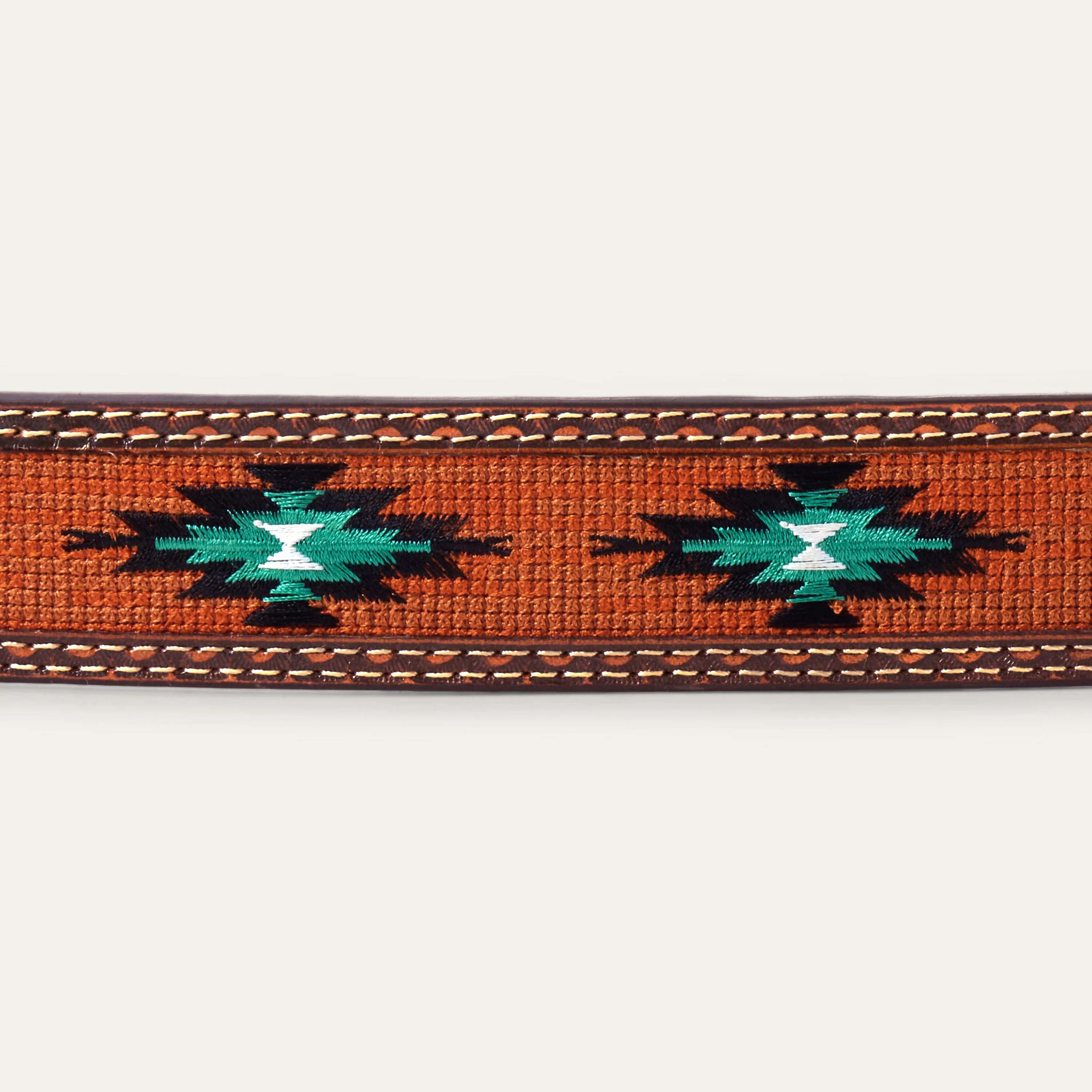 Tooled Tab Embroidered Belt - Image 5