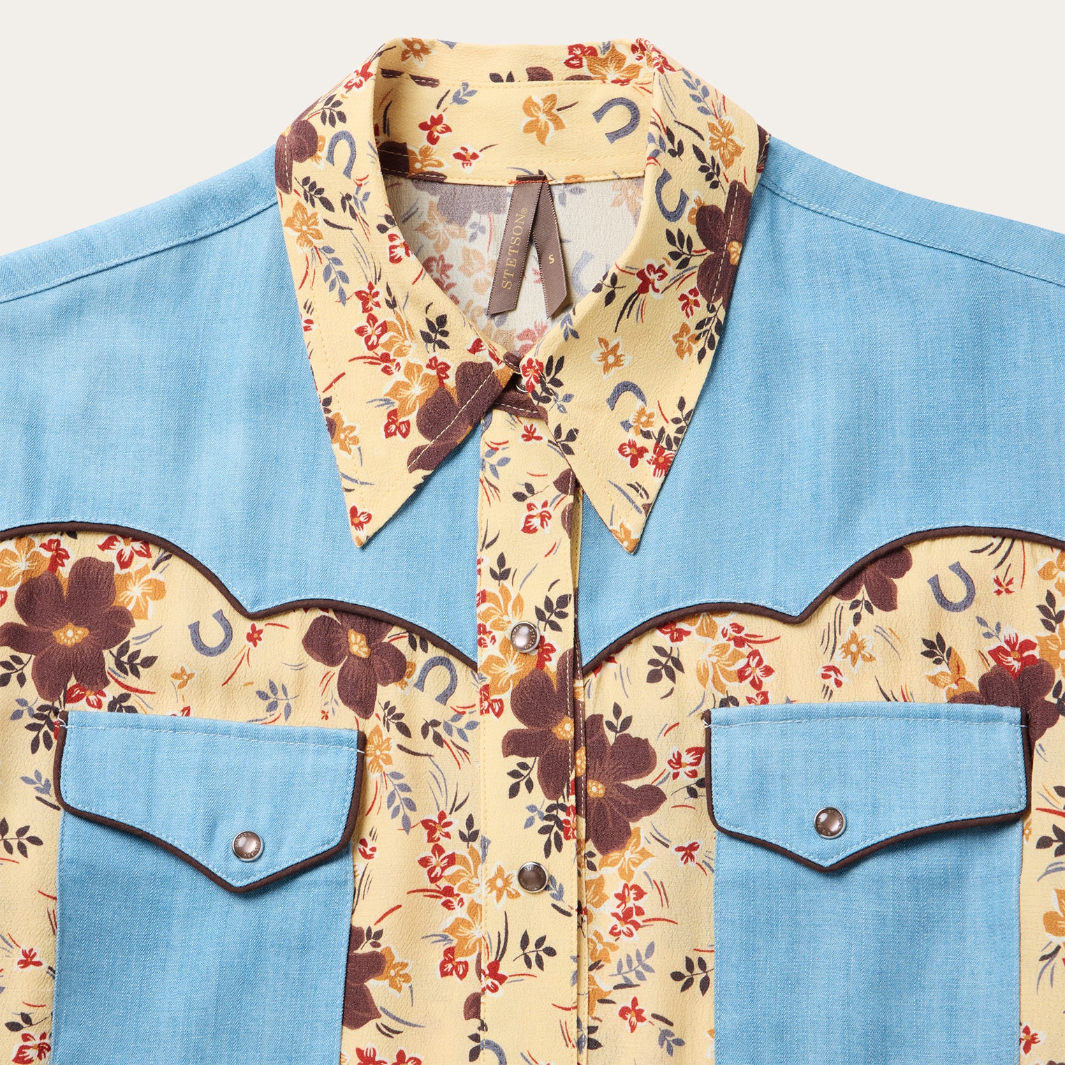 Vintage Floral Print Western Shirt - Image 3