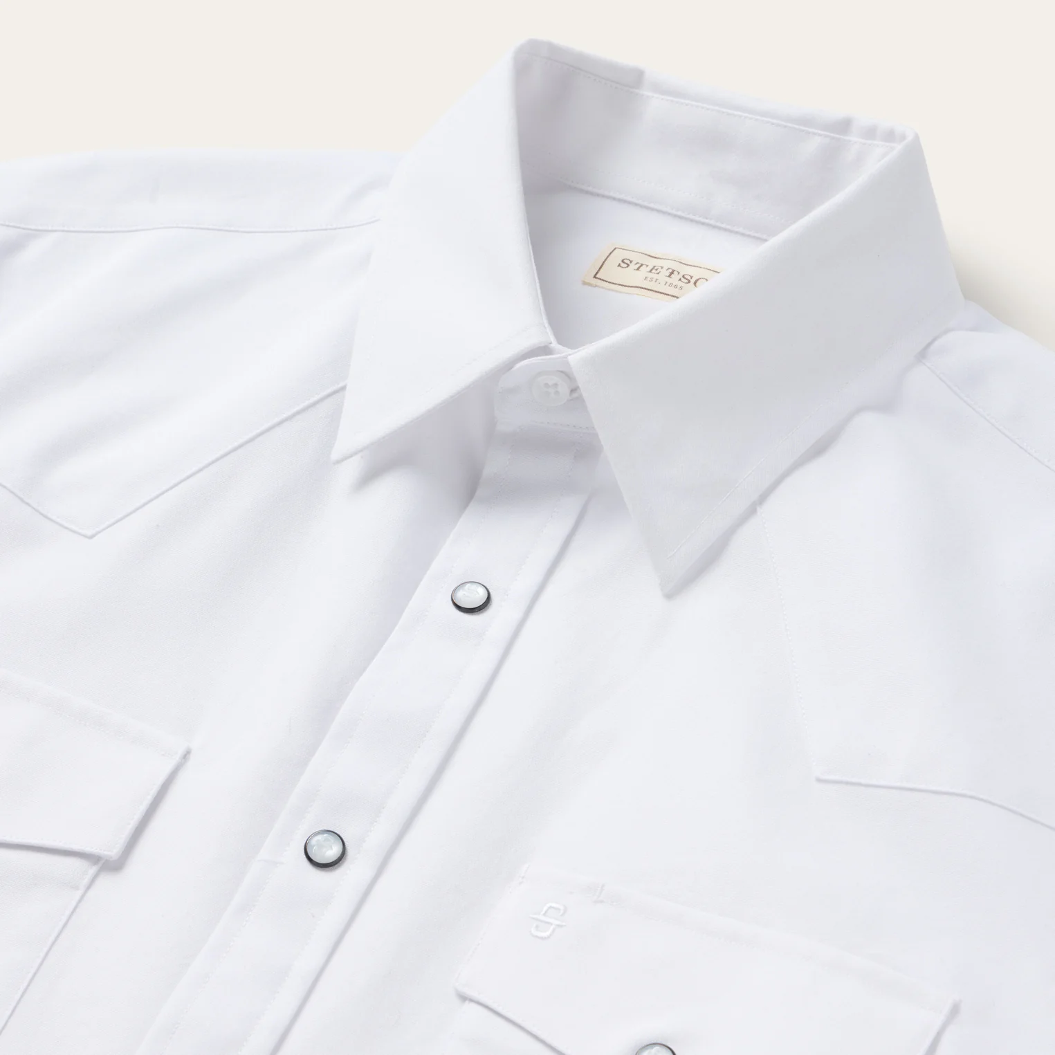 White Oxford Short Sleeve Western Shirt - Image 4