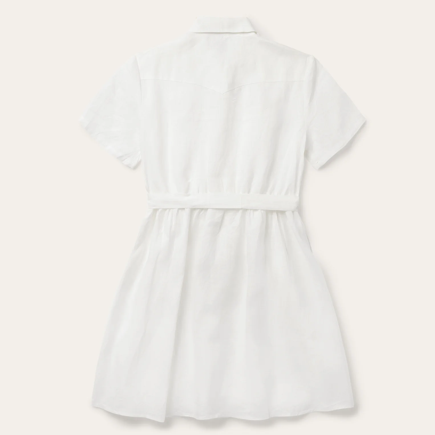 White Linen Shirt Dress - Image 3
