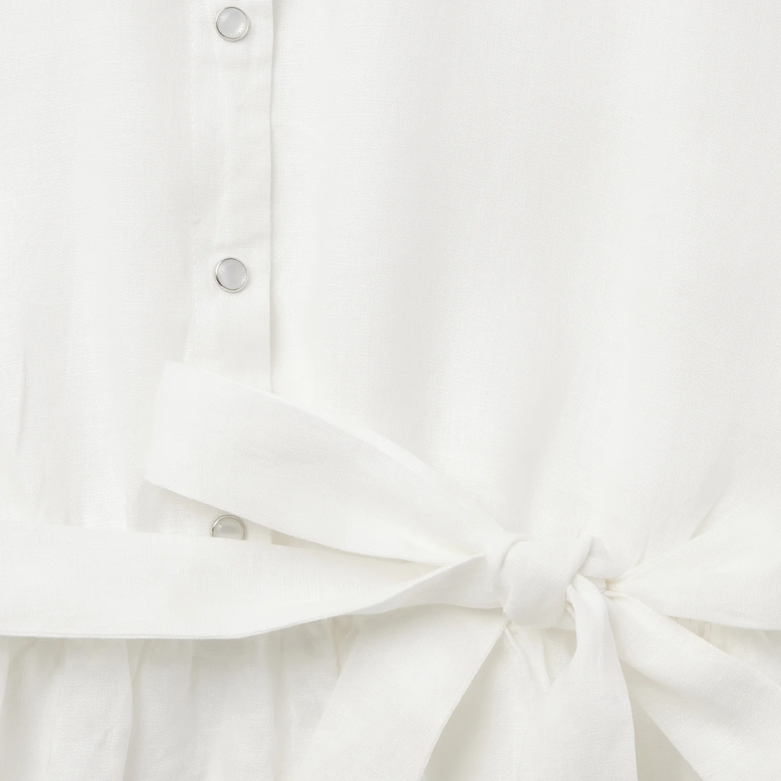 White Linen Shirt Dress - Image 4