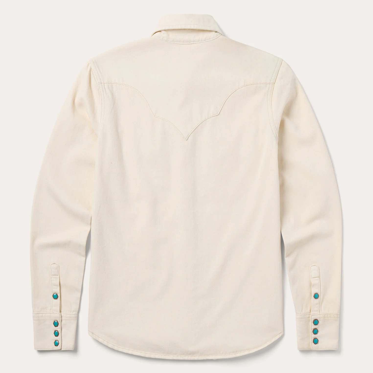 Turquoise Snap Western Denim Shirt - Image 3